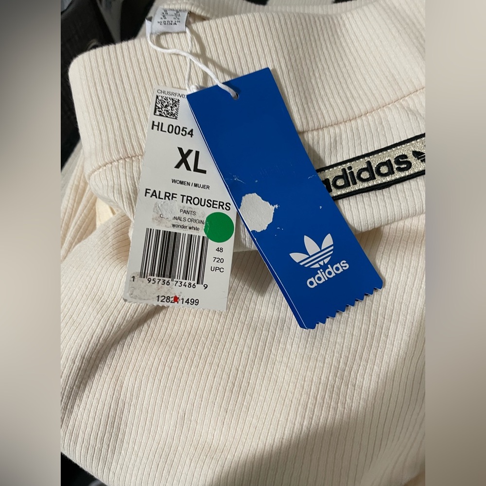 NWT adidas Originals Women's Retro Luxury Flared Pants - Winter White - Picture 7 of 9